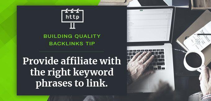Provid affiliate with keyword