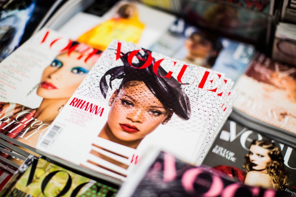 Vogue magazine in the shop Rihanna